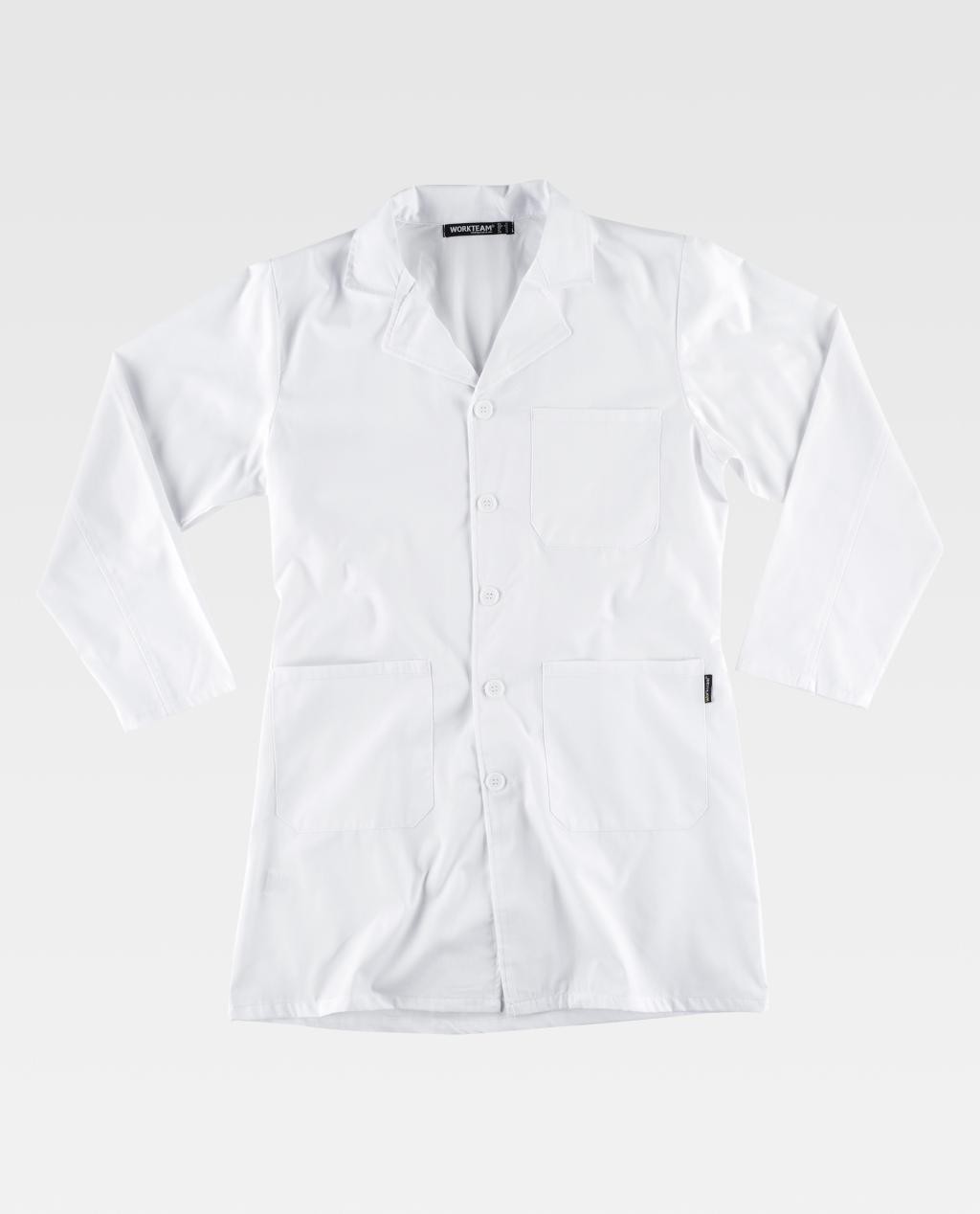 Camice da Lavoro Workteam Unisex con Chiusura a Bottoni B6701