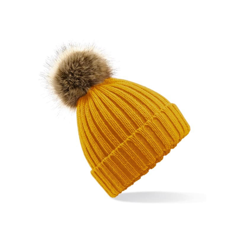 Cappello Fur Pom Pom Chunky Beanie Beechfield - B412