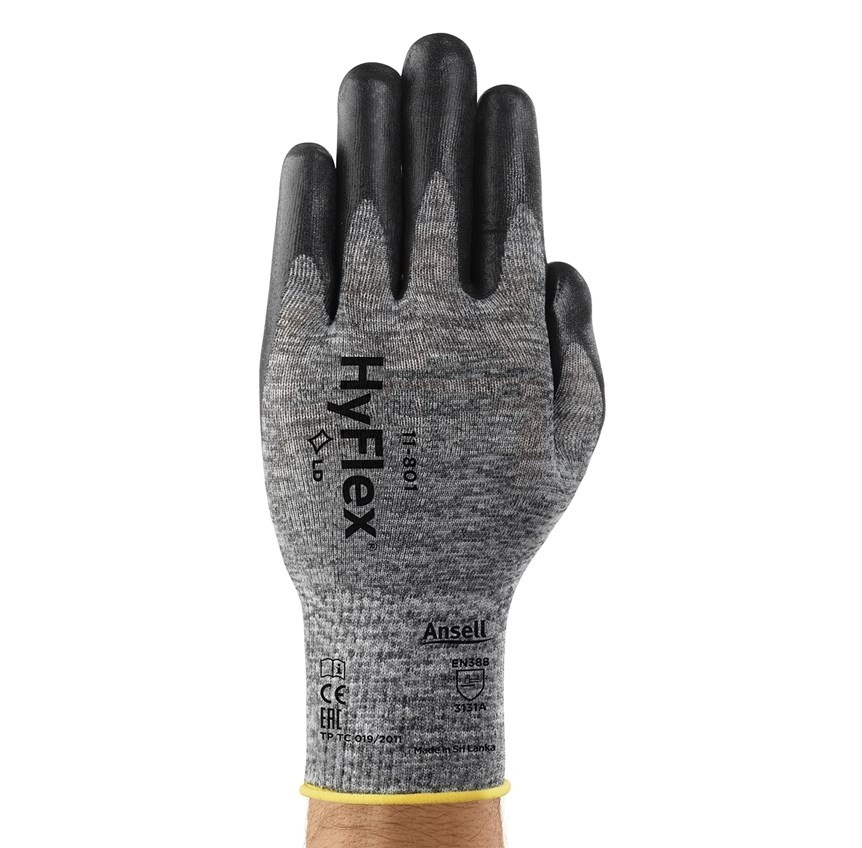 12 Paia - Guanti Da Lavoro Hyflex Foam in Nitrile 11-801
