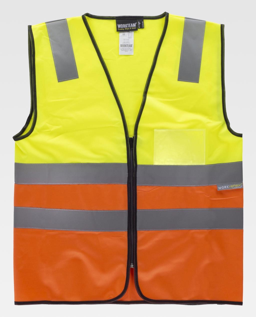 Gilet da Lavoro con Cerniera e Bande Alta Visibilit� C3616 - Workteam
