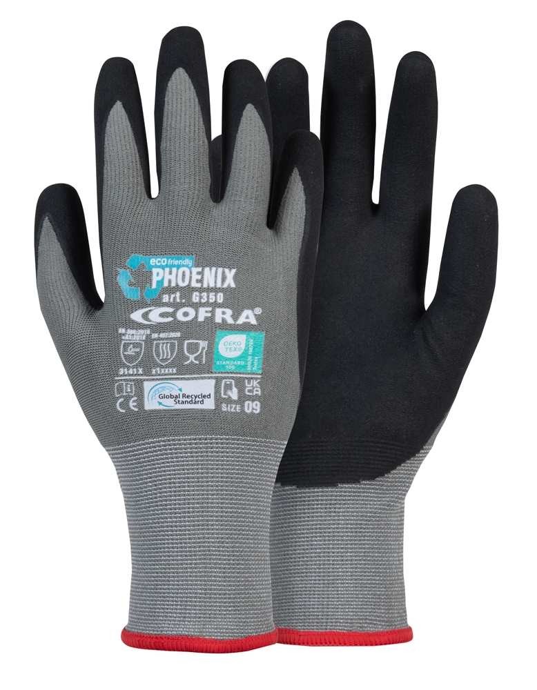 12 Pezzi - Guanti da Lavoro in Nitrile Cofra Phoenix G350