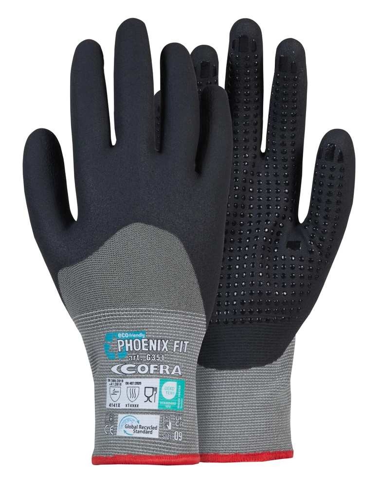 12 Pezzi - Guanti da Lavoro in Nitrile Cofra Phoenix Fit G351
