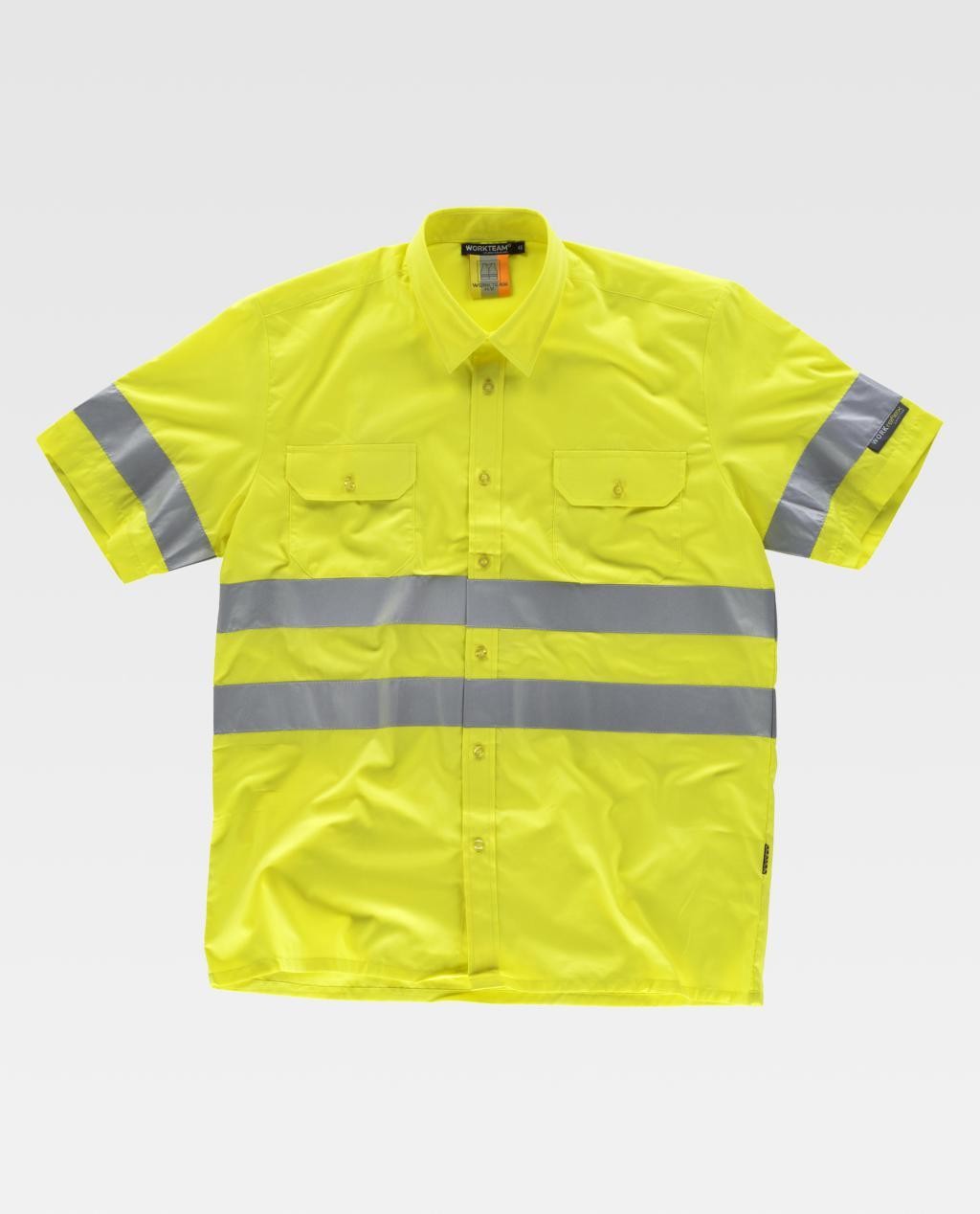 Camicia da Lavoro Manica Corta con Bande Rinfrangenti C3810 - Workteam