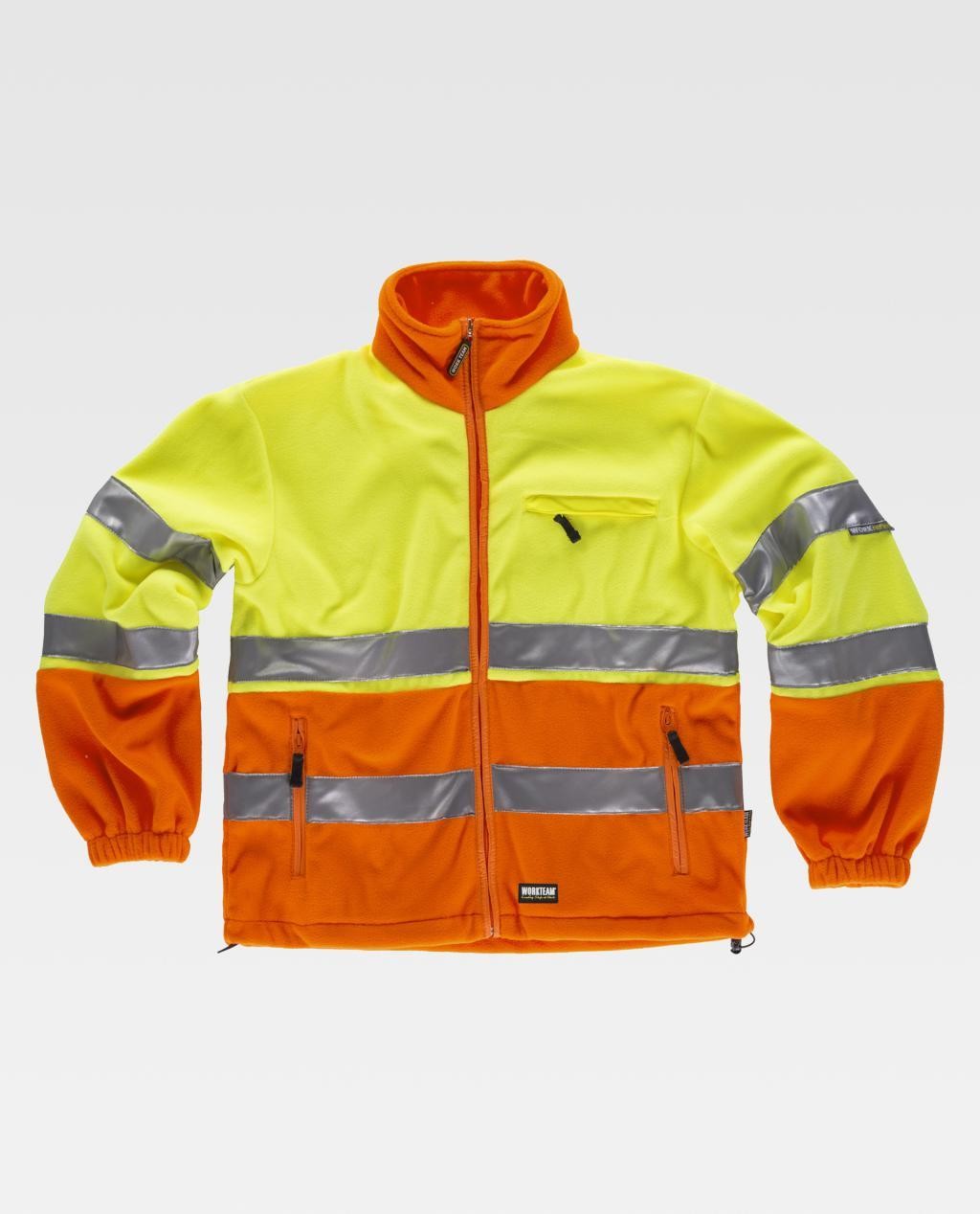 Pile da Lavoro con Cerniera Bicolore Alta Visibilit� C4026 - Workteam