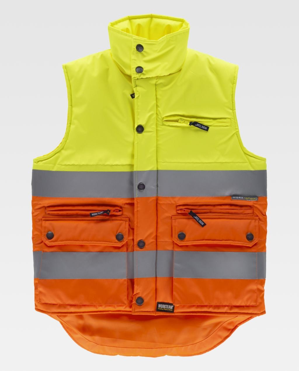 Gilet da Lavoro Imbottito Bicolore Alta Visibilit� S4036 - Workteam