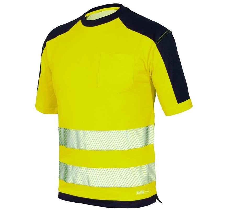 T-Shirt Alta Visibilit� con bande segmentate termosaldate Issa Line HV 08186N