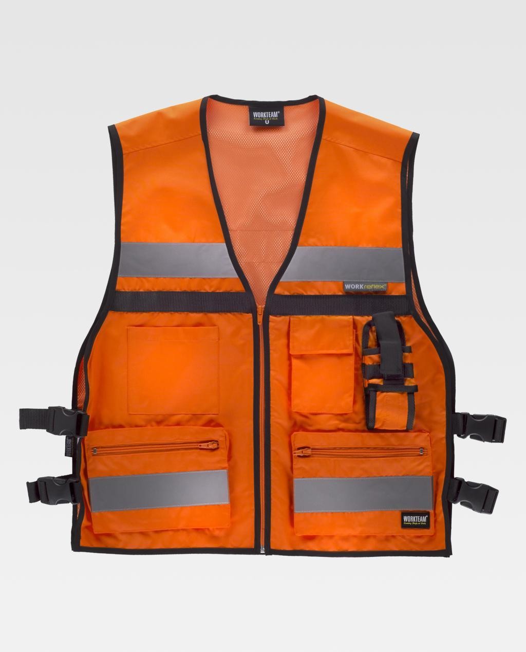 Gilet da Lavoro Alta Visibilit� Regolazioni Laterali C3601 - Workteam
