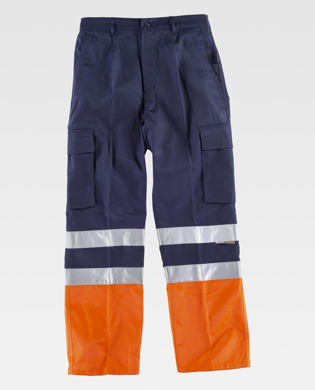 Pantalone da Lavoro Bicolore C/Bande Alta Visibilit� C4014 - Workteam