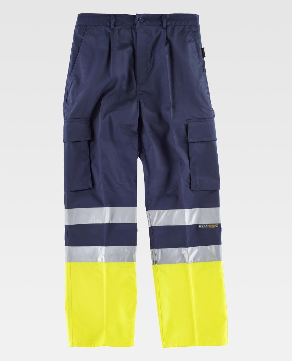 Pantalone da Lavoro Bicolore C/Bande Alta Visibilit� C4014 - Workteam