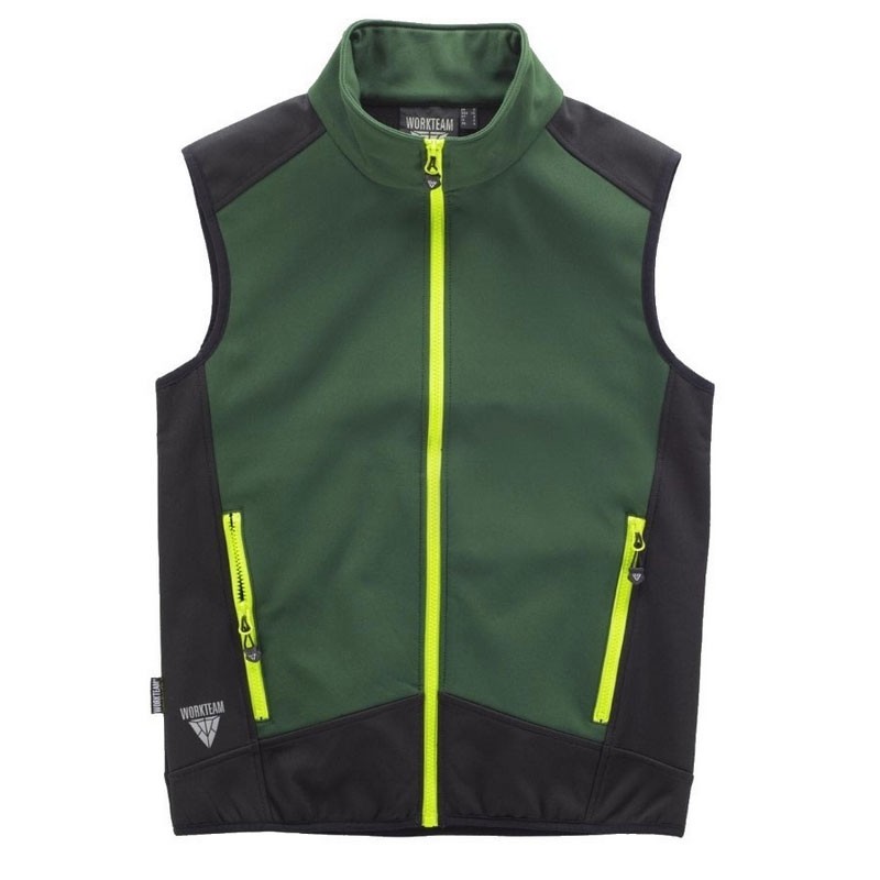 Gilet Workshell sportivo a collo alto e cerniera in nylon - Workteam