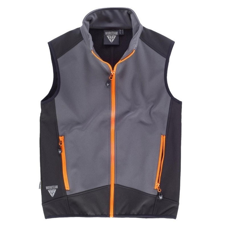 Gilet Workshell sportivo a collo alto e cerniera in nylon - Workteam