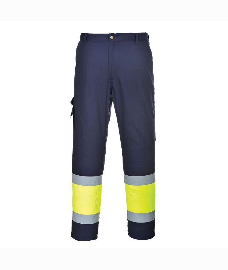 Pantalone da Lavoro Combat Bicolore Alta Visibilita Portwest E049