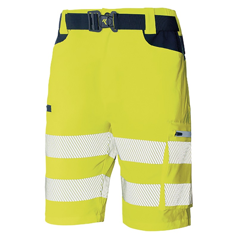 Bermuda da Lavoro Alta Visibilit� Multitasche Stretch Issa Line Softshell HI-VI 8454B