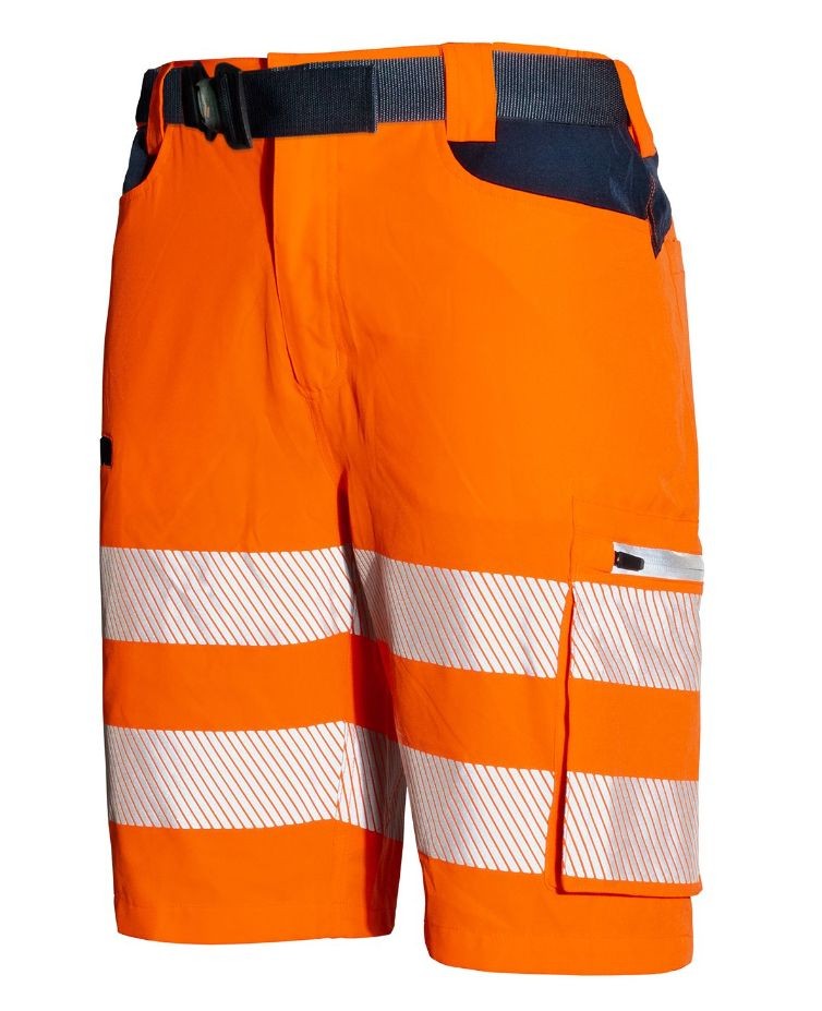 Bermuda da Lavoro Alta Visibilit� Multitasche Stretch Issa Line Softshell HI-VI 8454B