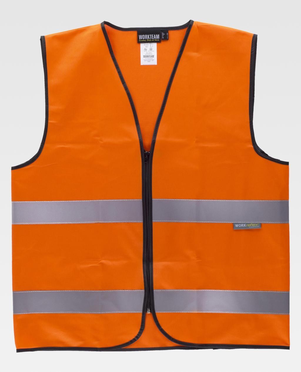 Gilet da Lavoro con Cerniera e Bande Alta Visibilit� C3610 - Workteam