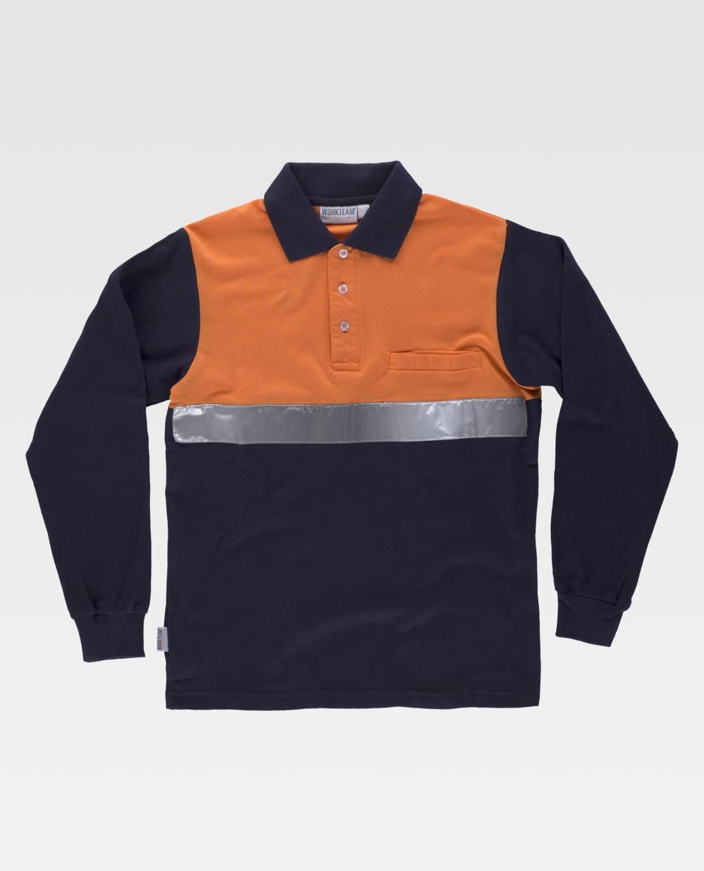Polo da Lavoro Manica Lunga 100% Cotone Alta Visibilit� C3843 - Workteam