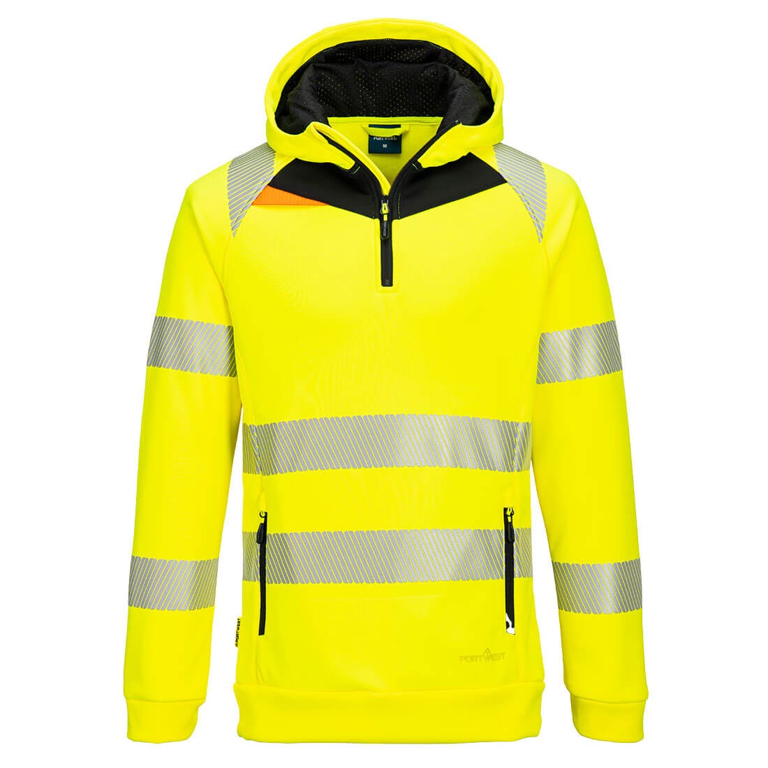 Felpa da Lavoro DX4 Alta Visibilit� con Capuccio Mezza Zip Portwest DX482