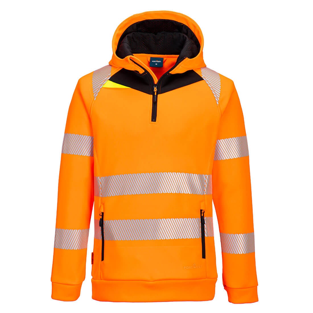 Felpa da Lavoro DX4 Alta Visibilit� con Capuccio Mezza Zip Portwest DX482