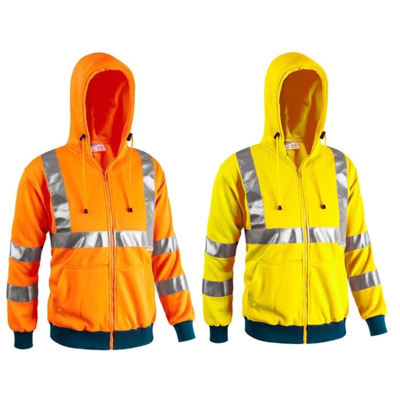 Felpa da Lavoro Alta Visibilit� Zip Intera con Cappuccio Sottozero Flash 7680