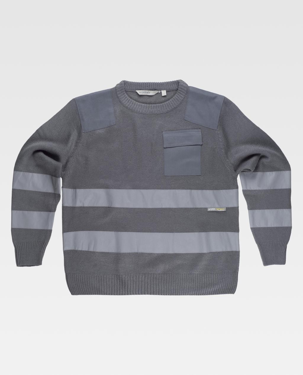 Maglione da Lavoro Girocollo con Bande Rinfrangenti S5507 - Workteam