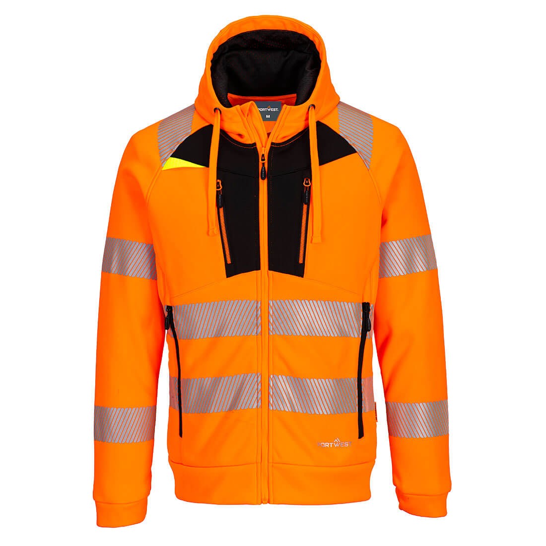 Felpa da Lavoro Alta Visibilit� con Cappuccio Multitasche Portwest DX484