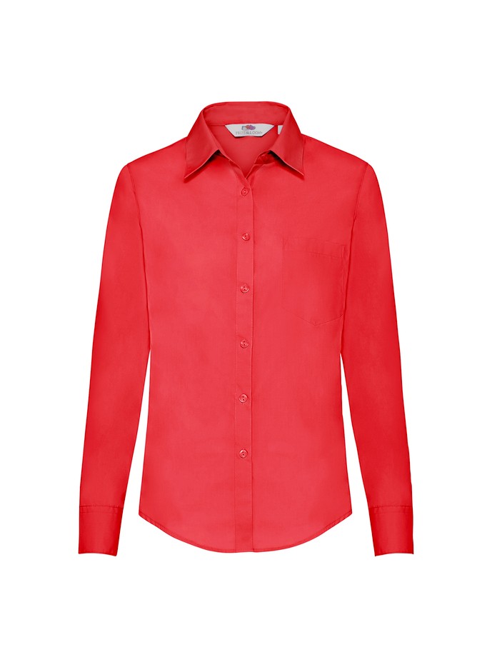 Camicia Da Lavoro Popeline da Donna Manica Lunga Fruit Of The Loom FR650120