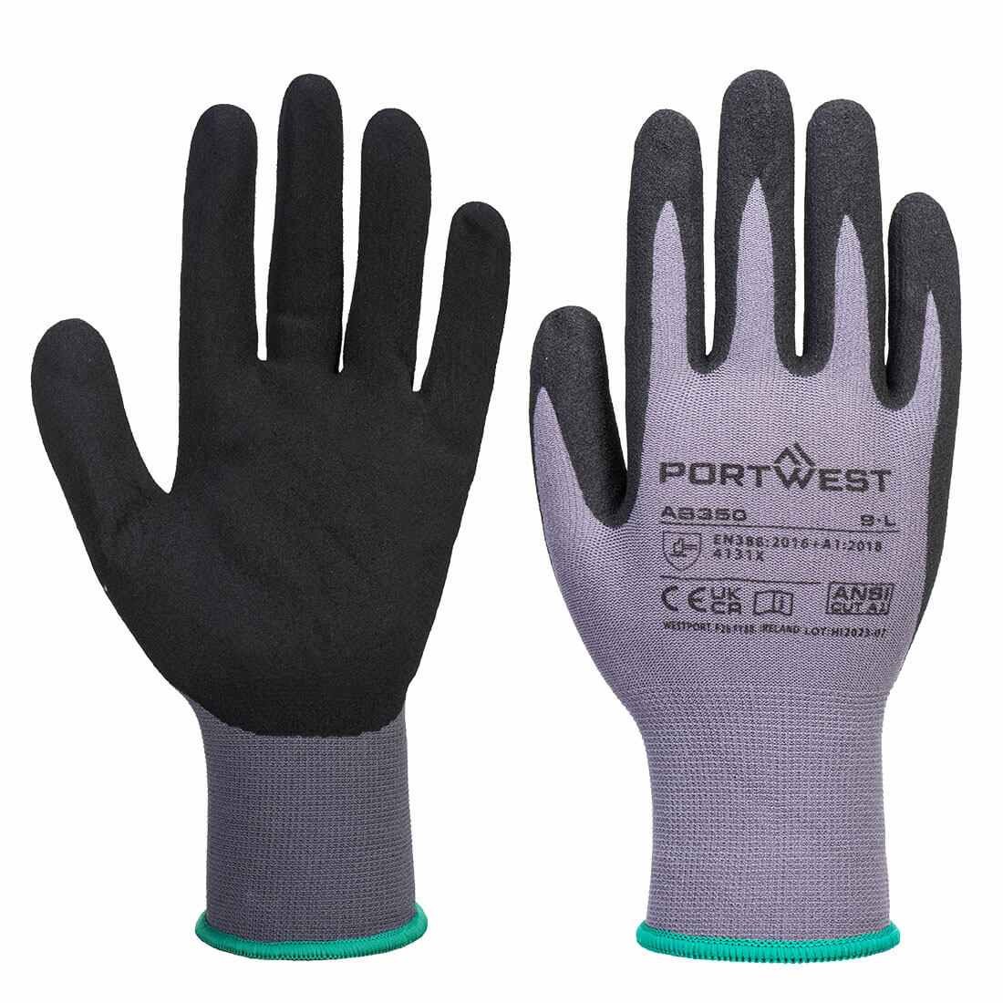 12 Pezzi - Guanti da Lavoro Spalmati Nitrile Antitaglio Stretch Portwest AB350