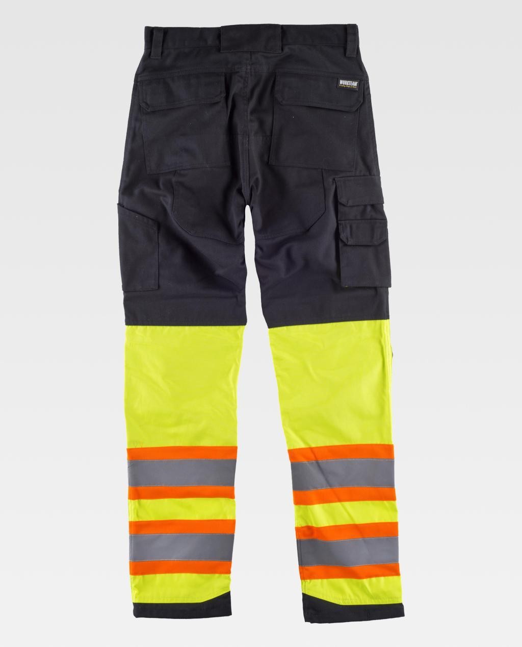 Pantalone da Lavoro Multitasche Doppia Banda Alta Visibilit� C2618 - Workteam