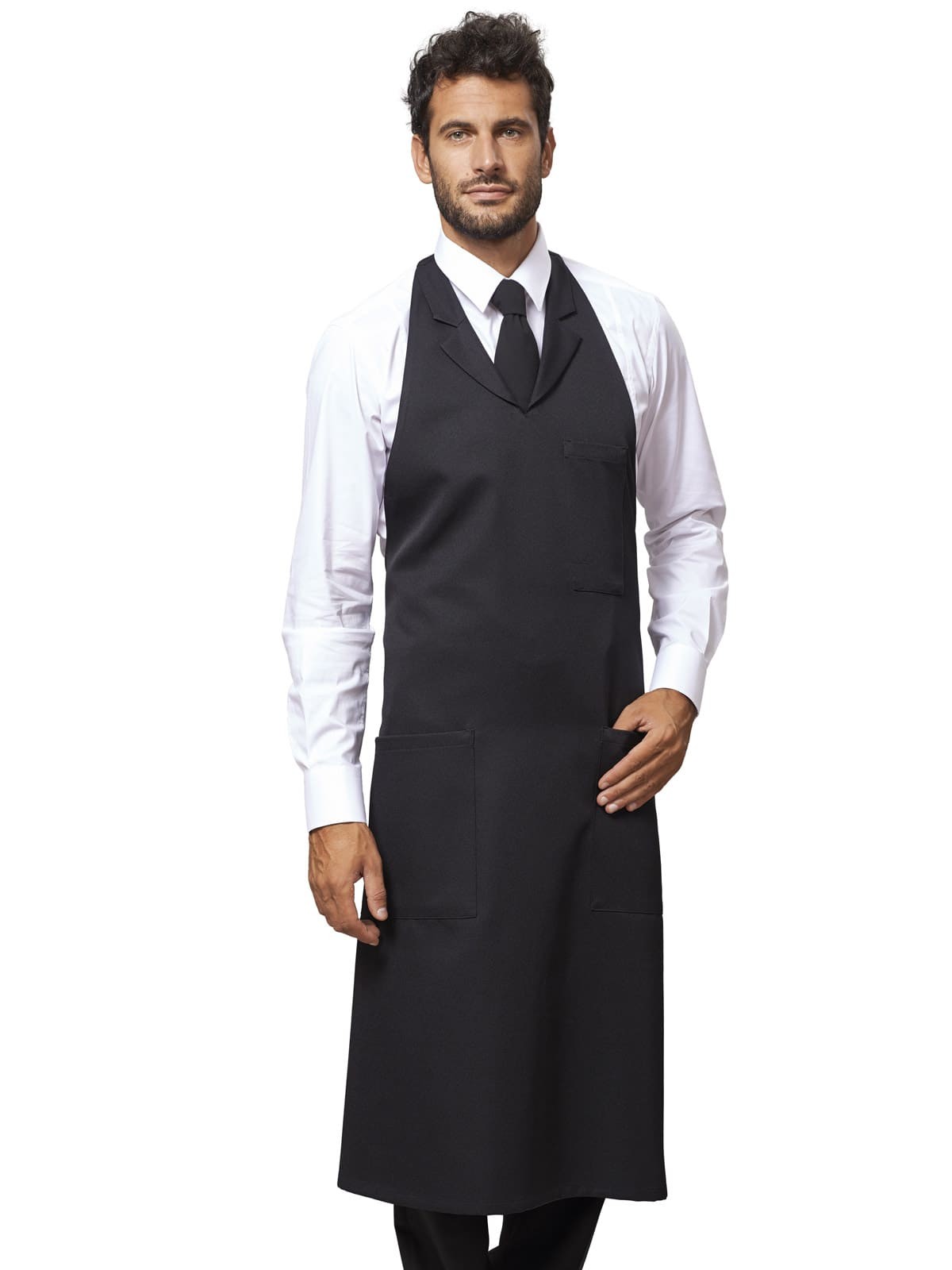 Grembiule con pettorina Diego Horeca Siggi lungo con taschino - 28PZ0397/00-0792