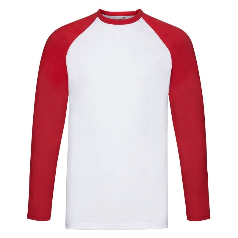 T-shirt da Lavoro Fruit of The Loom Baseball in Cotone a Manica Lunga FR610280
