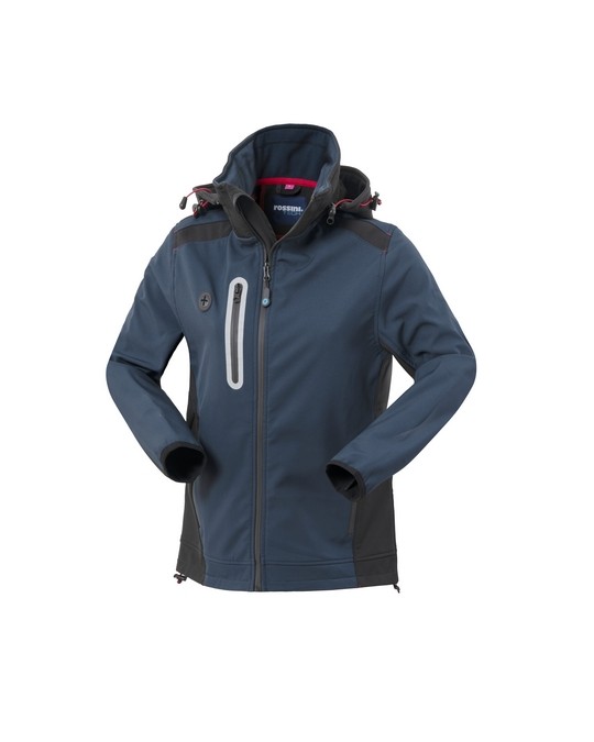 Giubbotto da Lavoro Softshell Multitasche Impermeabile con Cappuccio da Donna Rossini Smarty Lady HH639