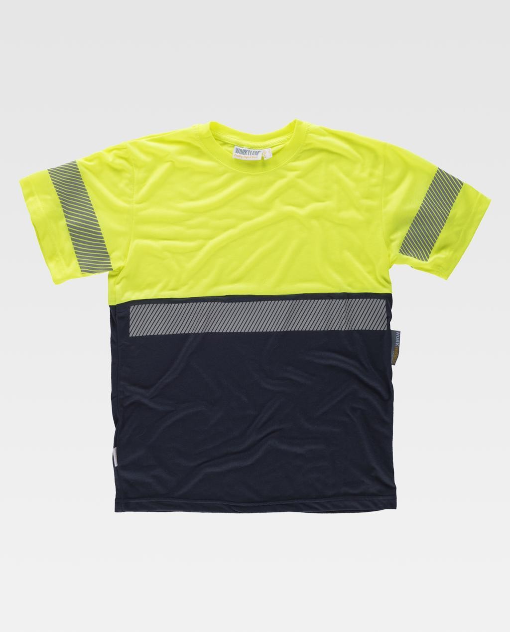 T-shirt da Lavoro M/C Alta Visibilit� Bicolore con Bande Rinfrangenti C6030 - Workteam