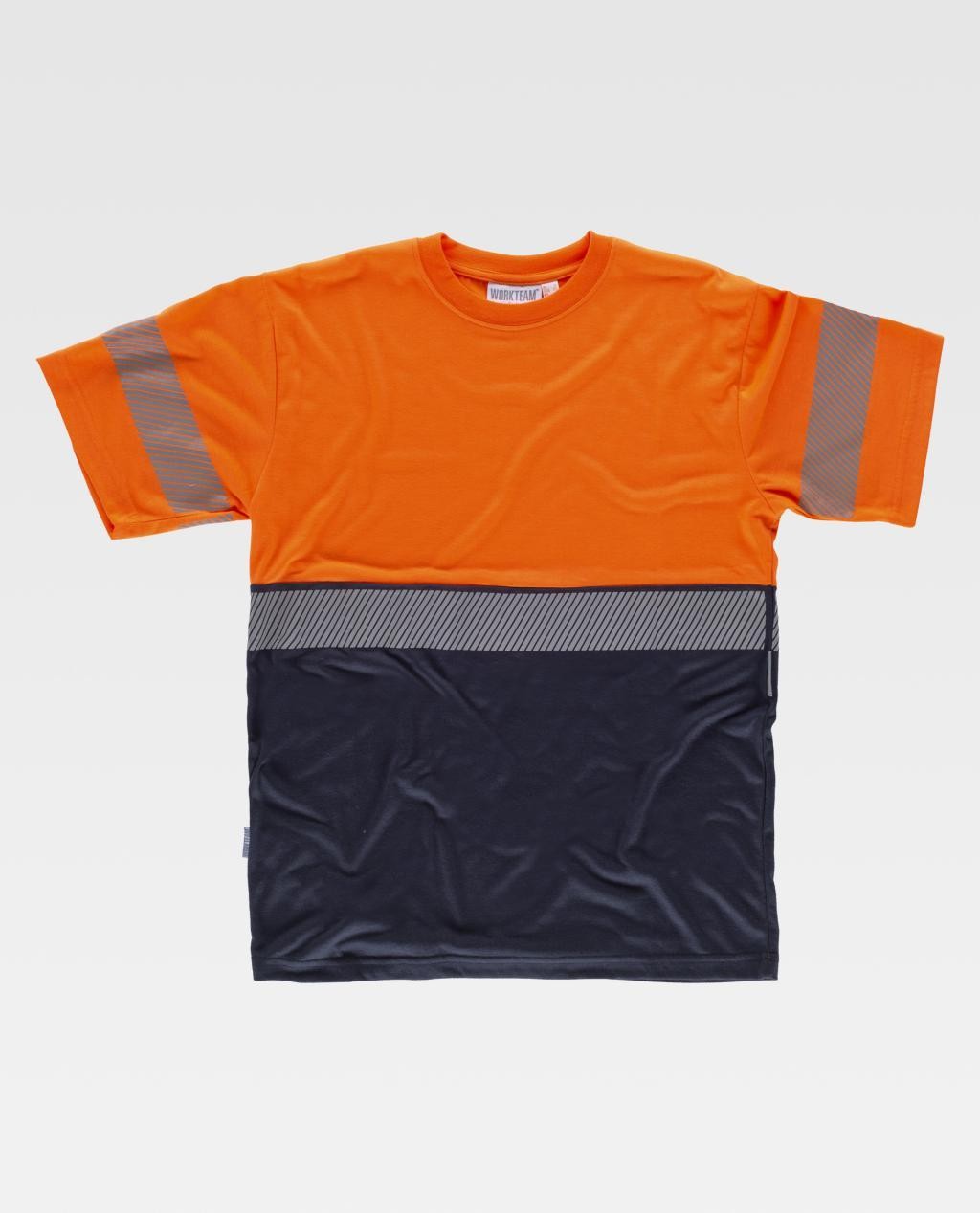 T-shirt da Lavoro M/C Alta Visibilit� Bicolore con Bande Rinfrangenti C6030 - Workteam