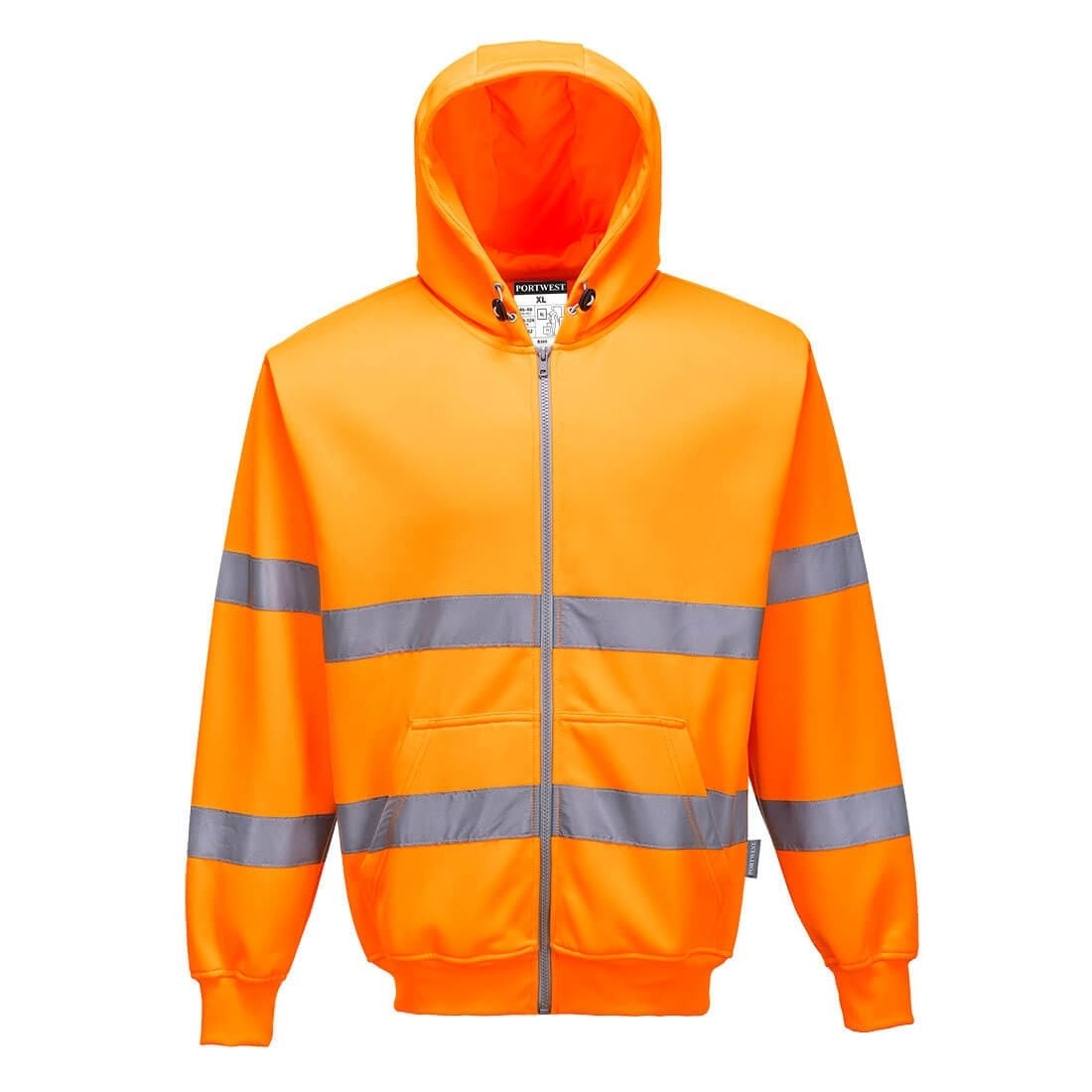 Felpa da Lavoro con Cappuccio e Zip Intera Alta Visibilit� Portwest B305