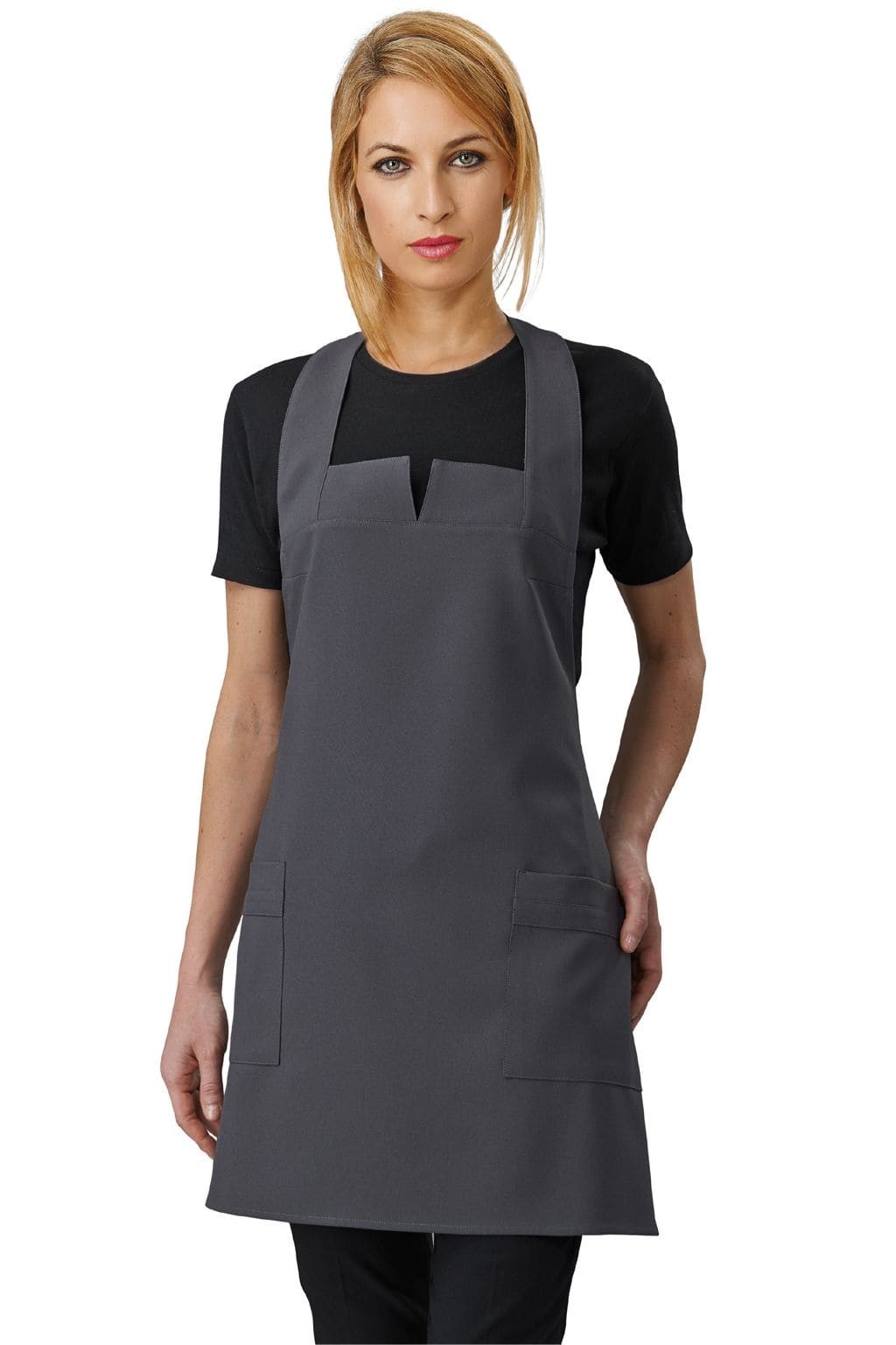 Grembiule donna con pettorina Aurora Horeca Siggi ad altezza ginocchio - 28PZ0345/00-0111