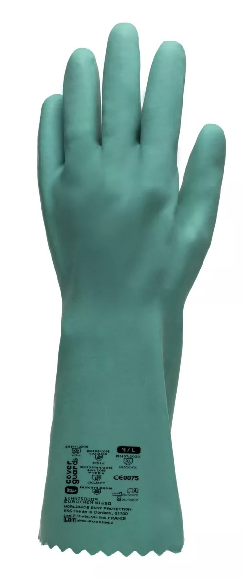 12 Paia - Guanti Da Lavoro Coverguard In Nitrile Eurochem NI550 1CHNI50 Protezione Chimica