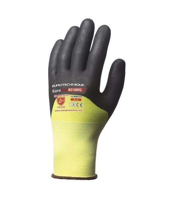 5 Paia - Guanti Da Lavoro Coverguard In Nitrile Eurocut 1CRBF Rischi Meccanici
