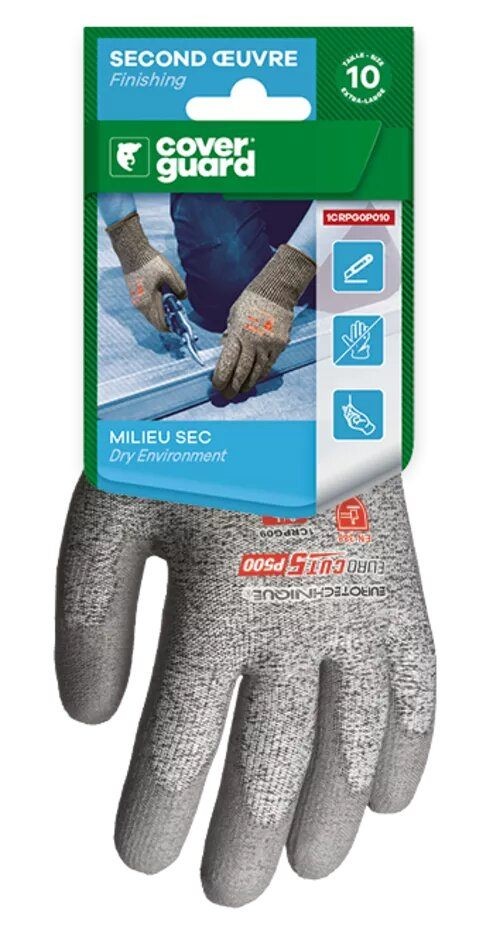 5 Paia - Guanti Da Lavoro Coverguard In Poliuretano Eurocut 1CRPG0P Rischi Meccanici
