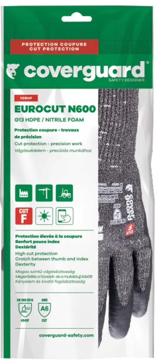 5 Paia - Guanti Da Lavoro Coverguard In Nitrile Eurocut 1CRUF0 Antitaglio