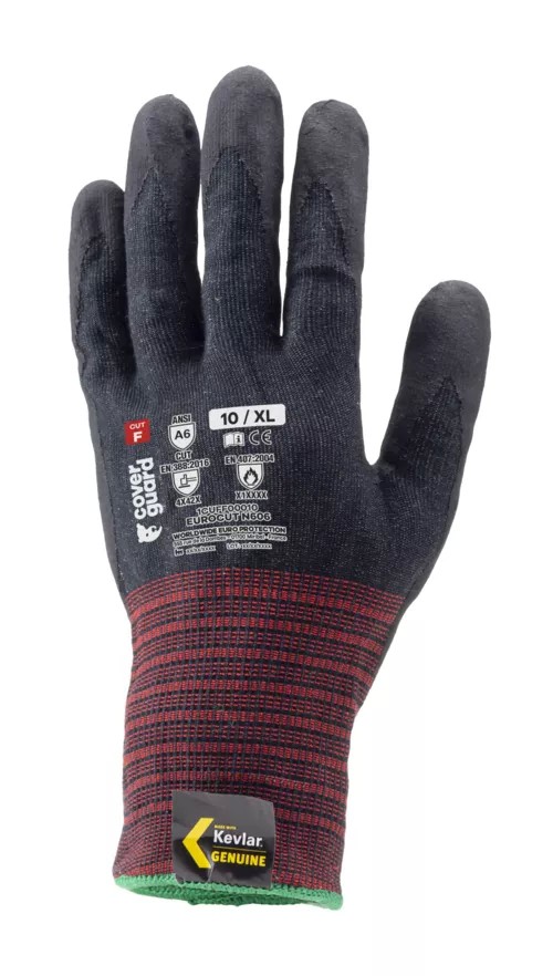 10 Paia - Guanti Da Lavoro Coverguard In Nitrile Eurocut 1CUFF00 Rischi Meccanici