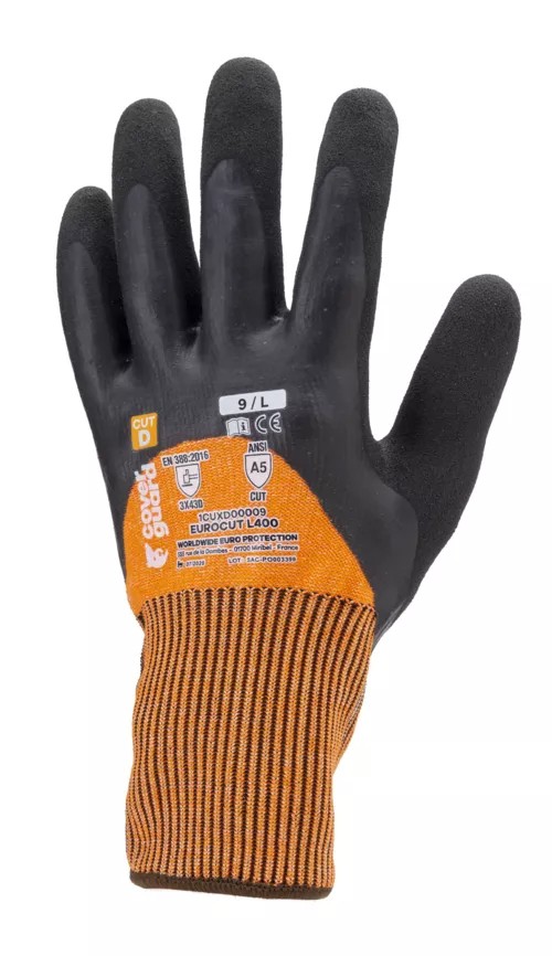 5 Paia - Guanti Da Lavoro Coverguard In Lattice Eurocut 1CUXD00 Rischi Meccanici