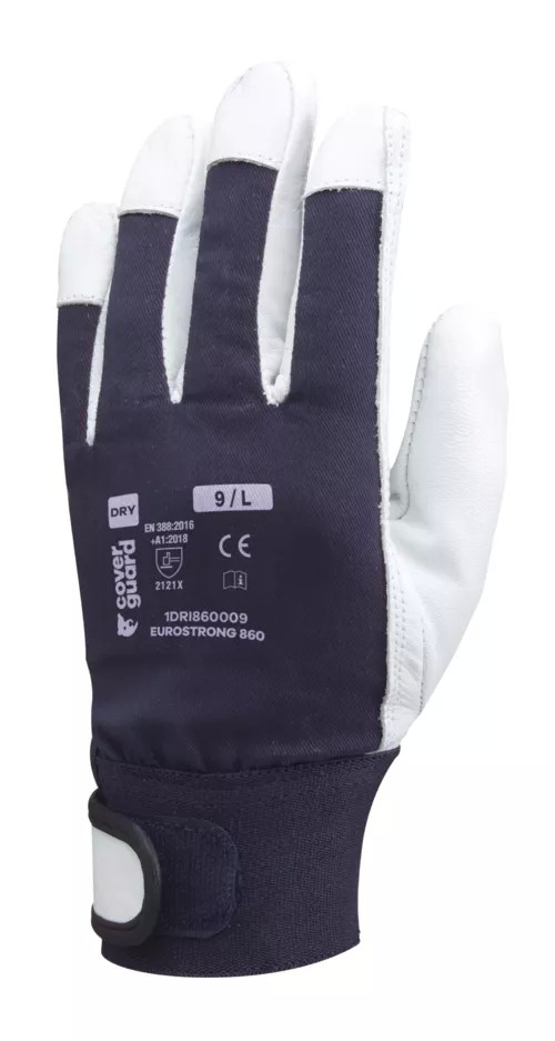 10 Paia - Guanti Da Lavoro Coverguard In Pelle Eurocut 1DRI860 Rischi Meccanici