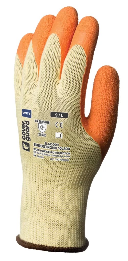 10 Paia - Guanti Da Lavoro Coverguard In Lattice Eurostrong 1LACO Rischi Meccanici