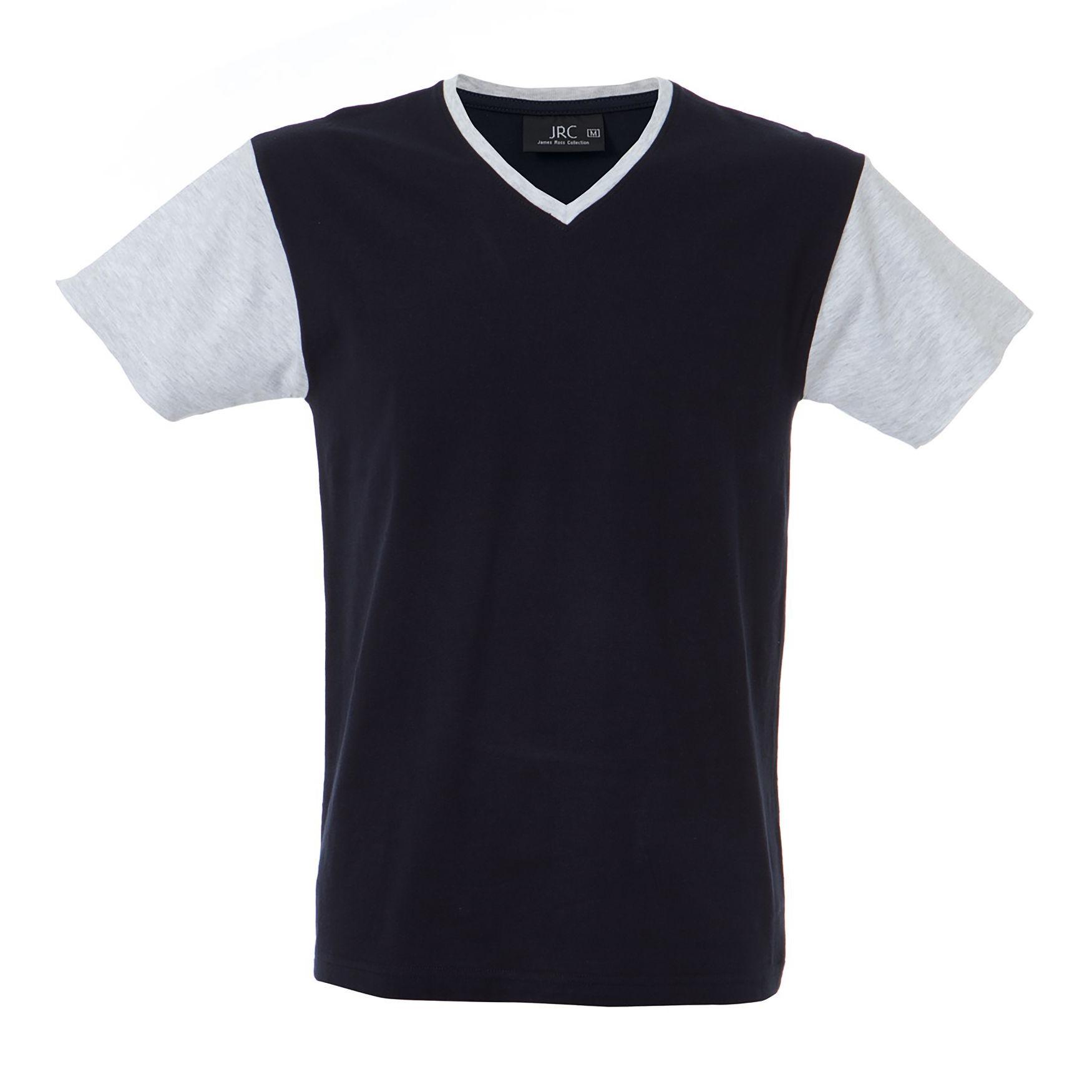 5 Pezzi - T-Shirt collo a V da Lavoro 100% Cotone Bicolore JRC Cadice 989990