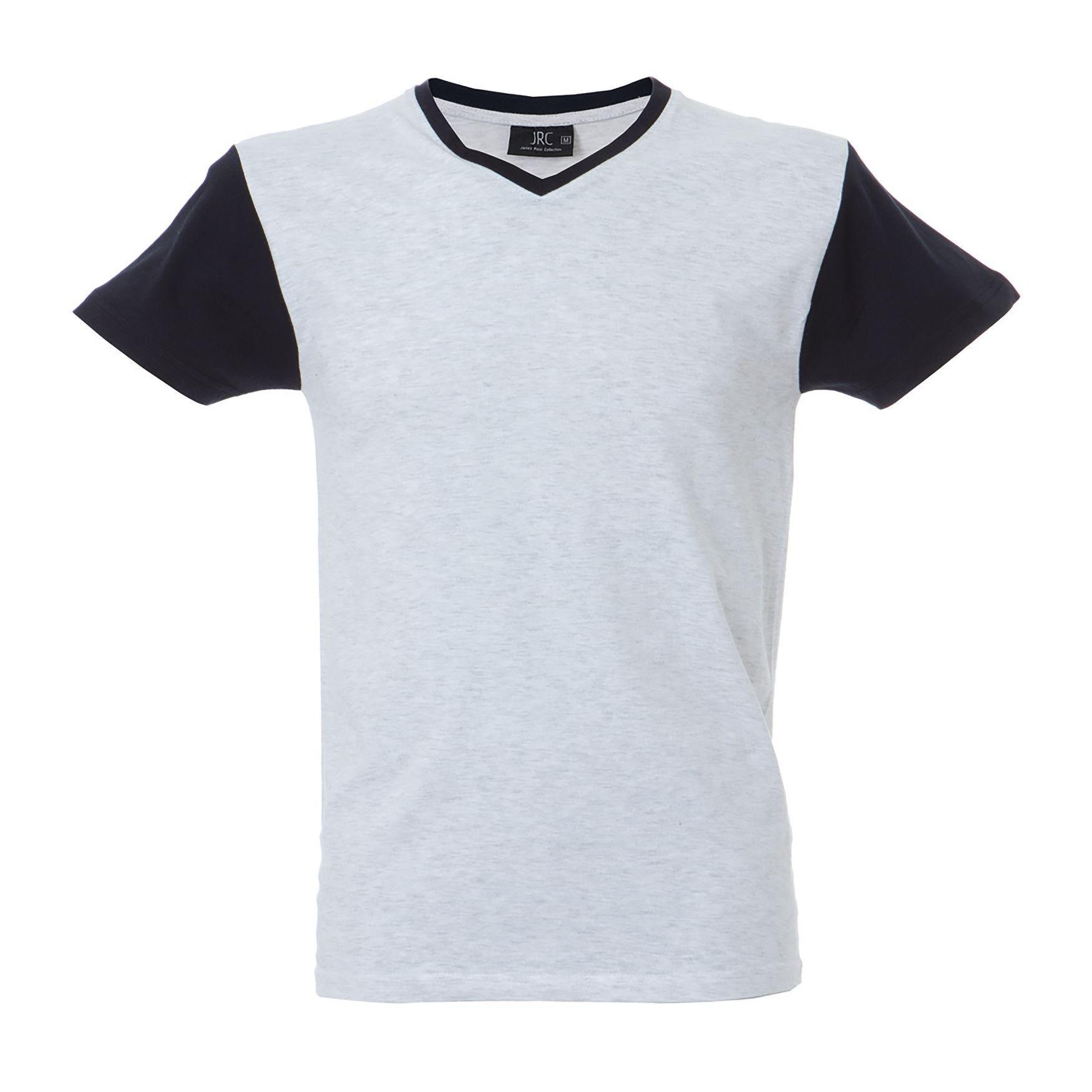 5 Pezzi - T-Shirt collo a V da Lavoro 100% Cotone Bicolore JRC Cadice 989990