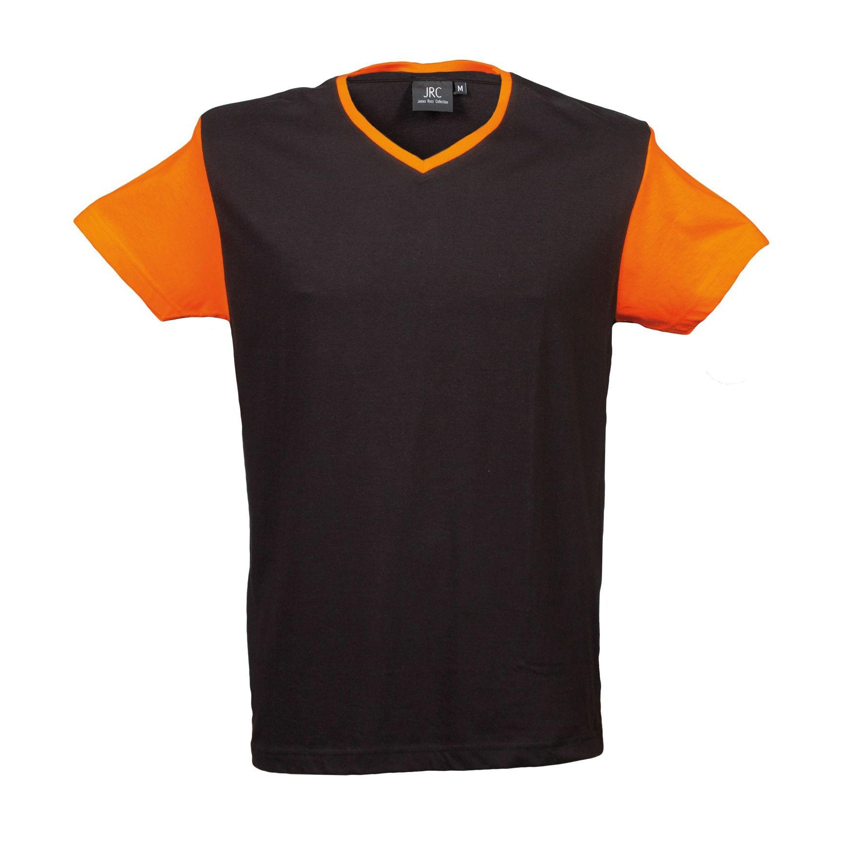 5 Pezzi - T-Shirt collo a V da Lavoro 100% Cotone Bicolore JRC Cadice 989990