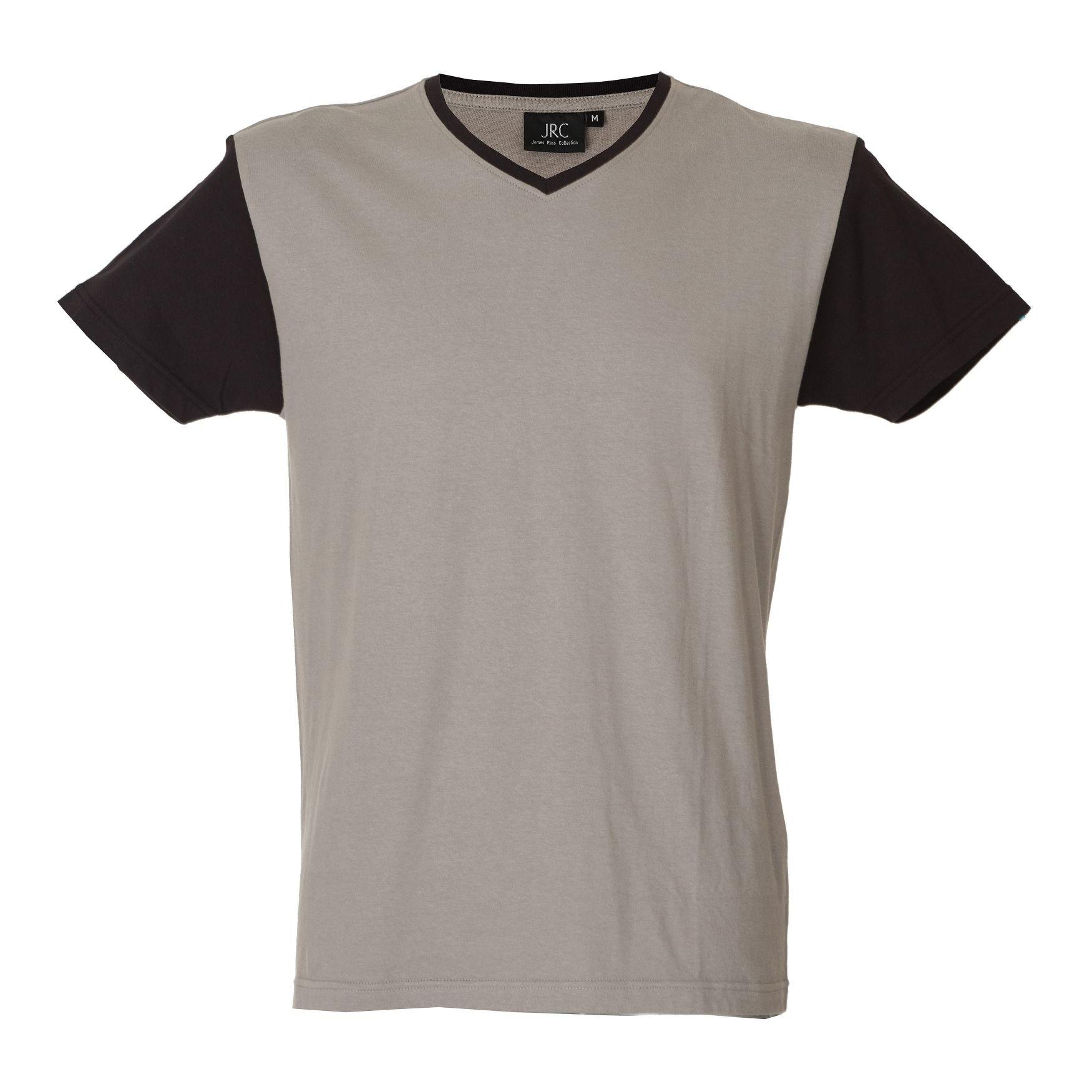 5 Pezzi - T-Shirt collo a V da Lavoro 100% Cotone Bicolore JRC Cadice 989990