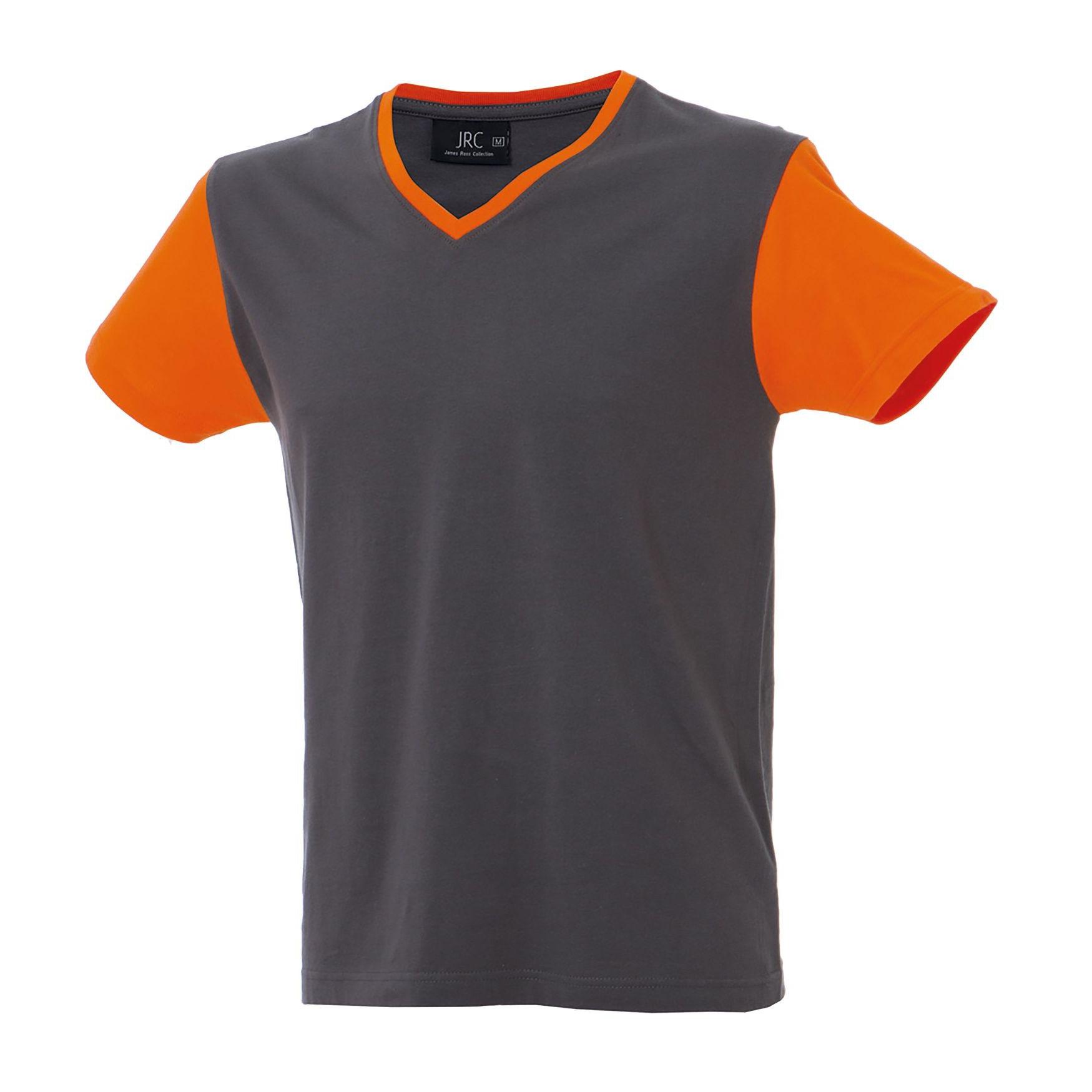 5 Pezzi - T-Shirt collo a V da Lavoro 100% Cotone Bicolore JRC Cadice 989990