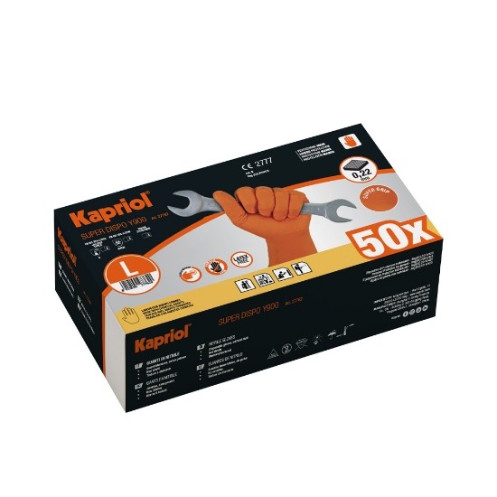 50 Pezzi - Guanti Monouso Kapriol SUPER GRIP NITRILE 127762