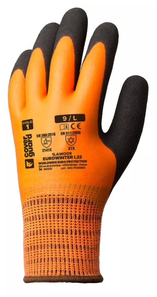 5 Paia - Guanti Da Lavoro Coverguard In Lattice Eurowinter 1LAWO Antifreddo